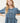 Aaron & Amber Denim Front Bow Tie Peplum Blouse
