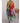 Loose Colorful Contrast Color Printed Round-neck Maxi Dresses Midi Dresses