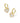 KENDRA SCOTT Ari Heart Gold Enamel Frame Huggie Earrings in Ivory Mother-of-Pearl