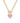 KEDNRA SCOTT Ari Heart Gold Enamel Frame Link and Chain Necklace in Pink Iridescent Glitter Glass