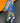 Sensibling Corp. - Abstract Pattern Print Silky Twilly Skinny Scarf - Blue/Multicolor