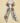 ACCITY Letter Floral Skinny Scarf - Beige Blue